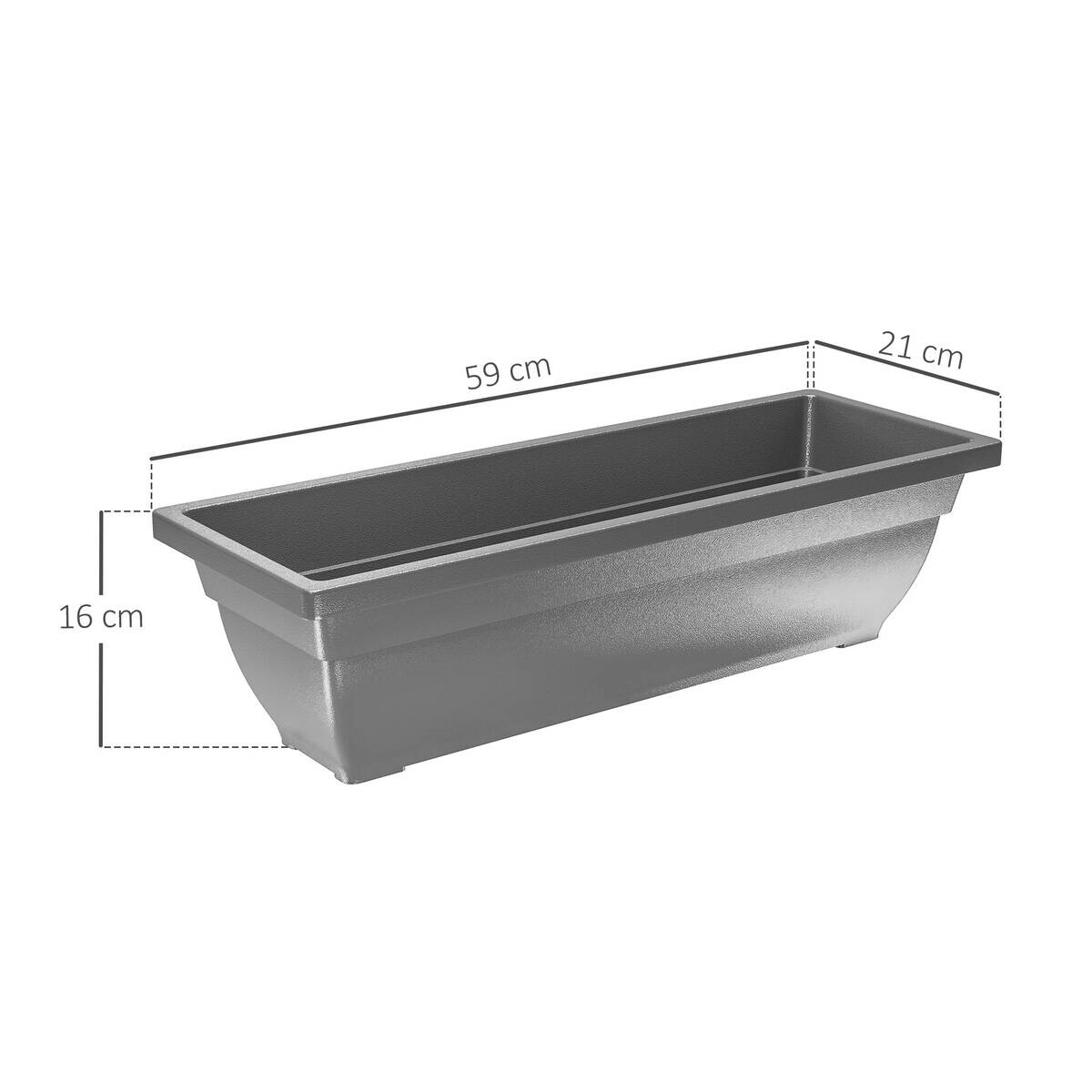 Outsunny Pflanztopf 5er Set grau Kunststoff B/H/L: ca. 21x16x59 cm