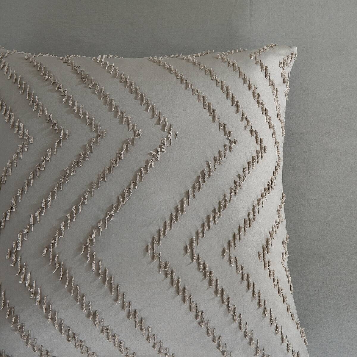 Microfaser Bettwäsche Zigzag taupe Polyester B/L: ca. 155x220 cm