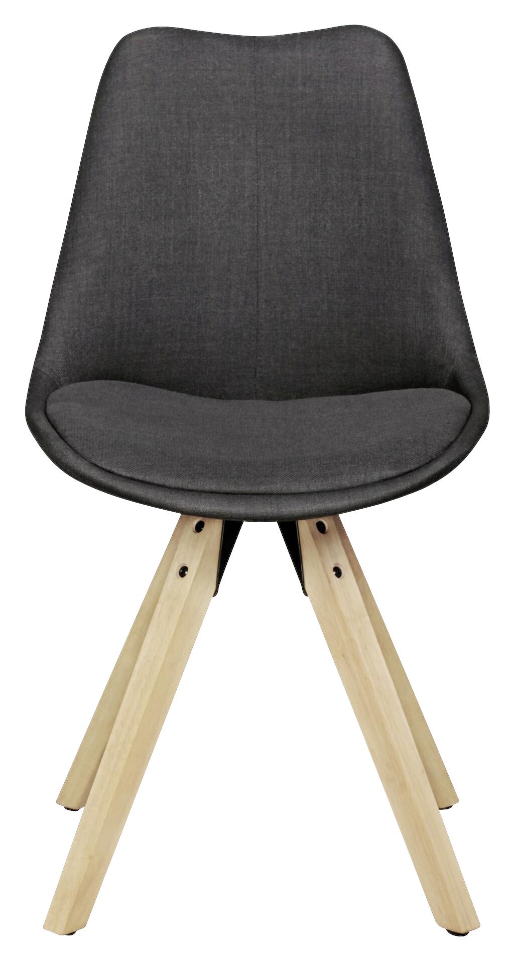 Stuhl 2er-Set grau natur Stoff Echtholz B/H/T: ca. 49x87x52 cm