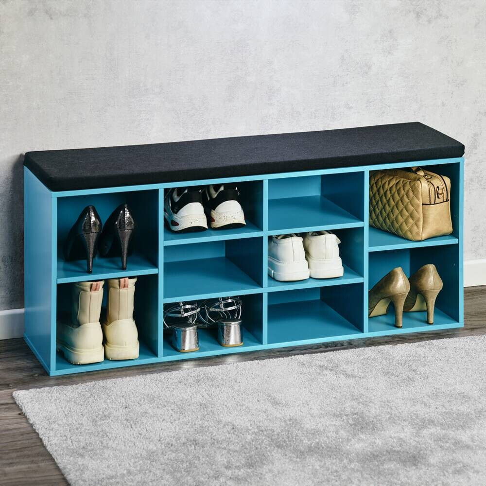 Kesper Schuhregal türkis Spanplatte B/H/T: ca. 103,5x48x29,5 cm Kesper Schuhregal türkis Spanplatte B/H/T: ca. 103,5x48x29,5 cm