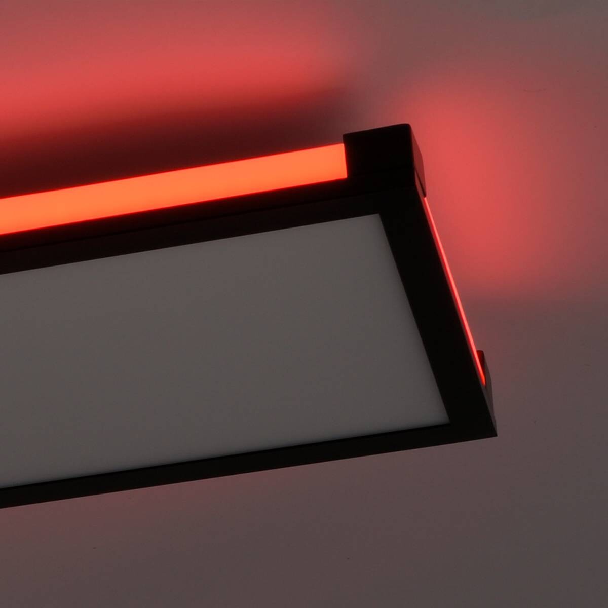 Just Light LED-Deckenleuchte MARIO 11622-18 schwarz weiß Kunststoff Metall B/H/T: ca. 25x7,1x100 cm 2 Brennstellen