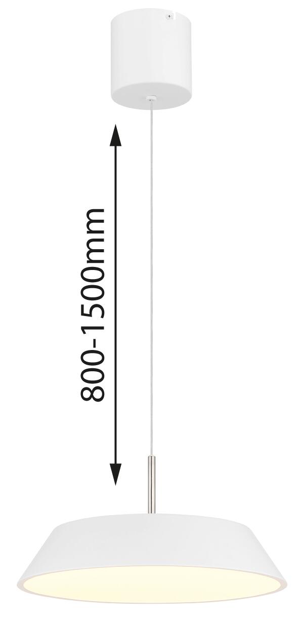 GLOBO LED-Hängeleuchte Opal weiß Metall Kunststoff H/D: ca. 180x40 cm 1.0 Brennstellen