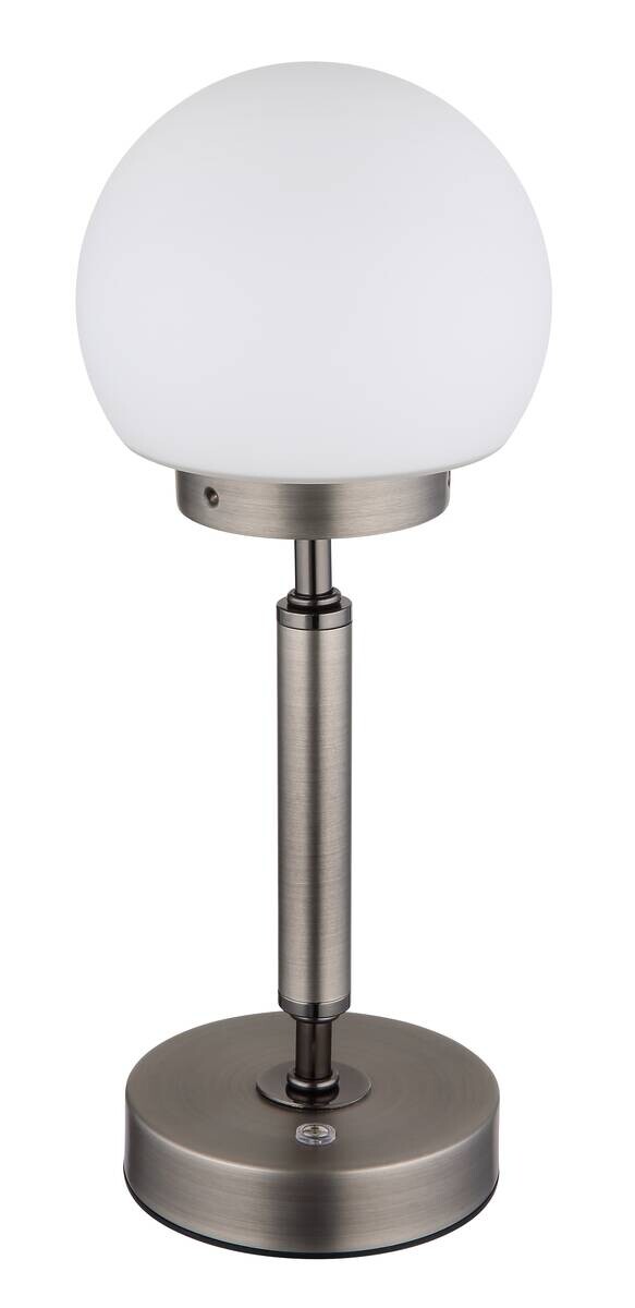GLOBO LED-Tischleuchte Opal anthrazit Glas Metall Kunststoff H/D: ca. 28,5x11,5 cm 1 Brennstellen