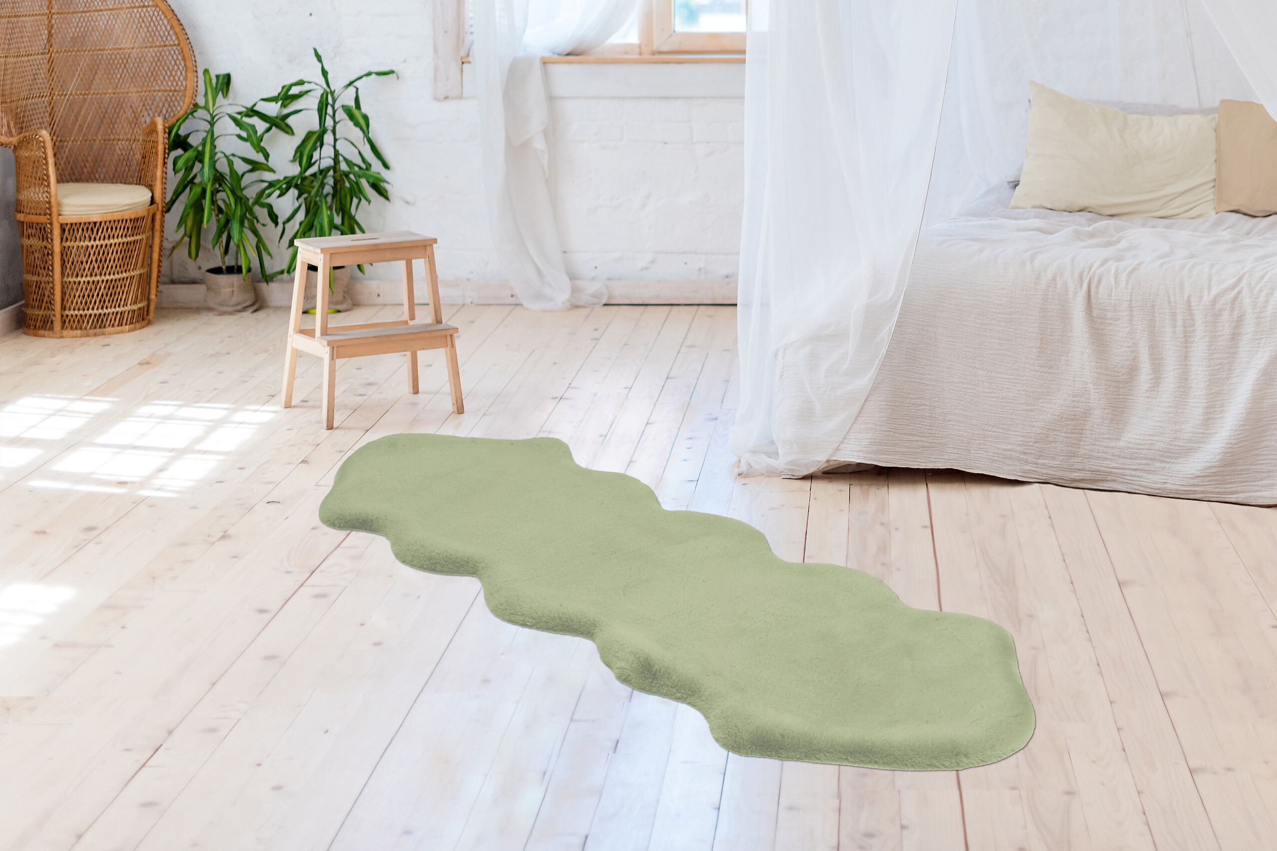 Arte Espina Hochflorteppich Rabbit Double Sheepskin 325 mint B/L: ca. 60x180 cm Arte Espina Hochflorteppich Rabbit Double Sheepskin 325 mint B/L: ca. 60x180 cm