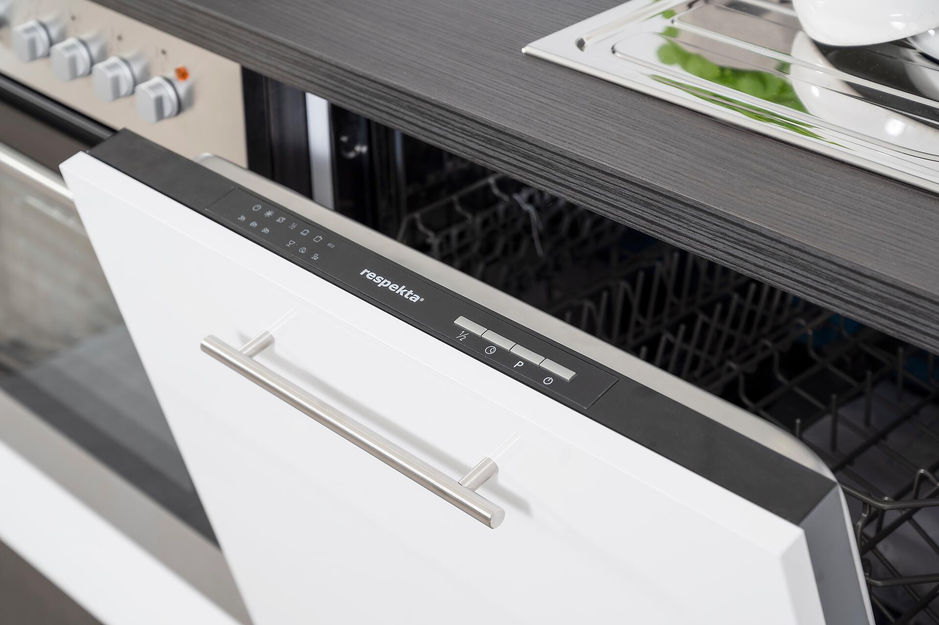 Respekta Küchenblock Amanda weiß Hochglanz B/H/T: ca. 250x200x60 cm