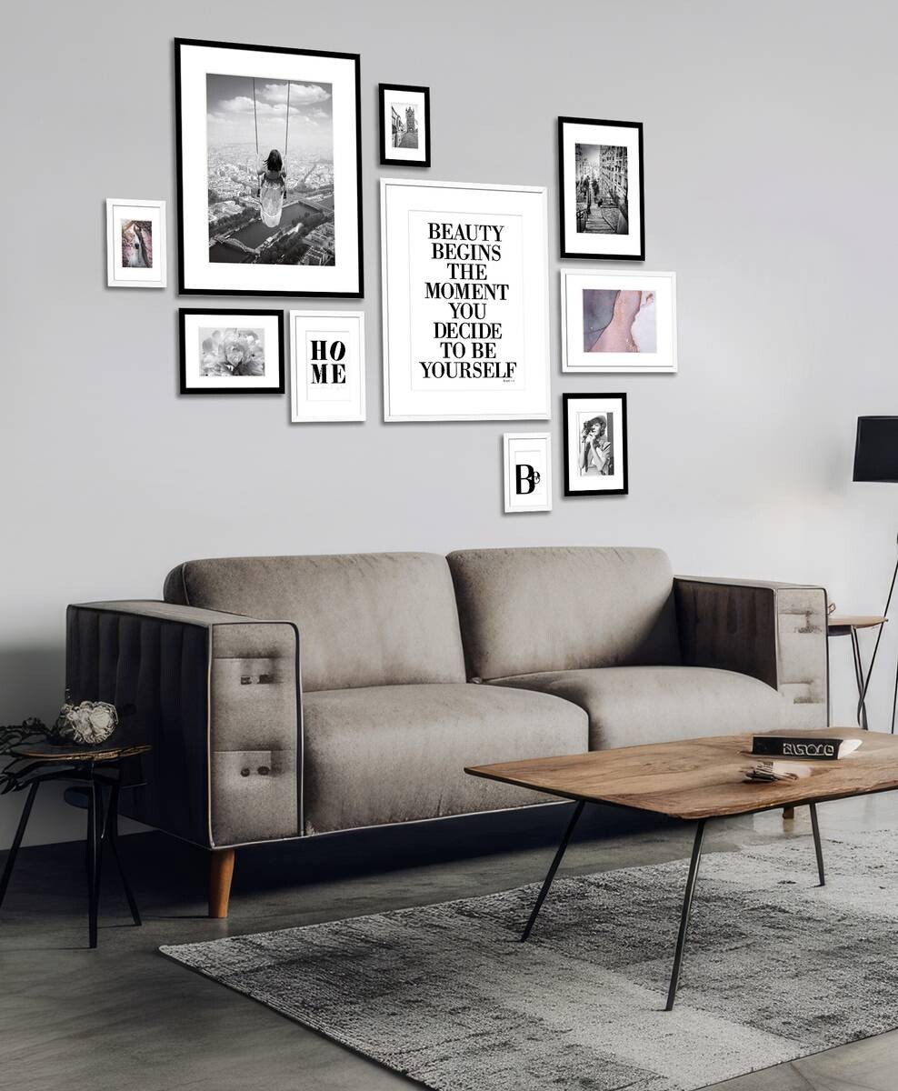 Bilderrahmen schwarz Holz B/L: ca. 10x15 cm