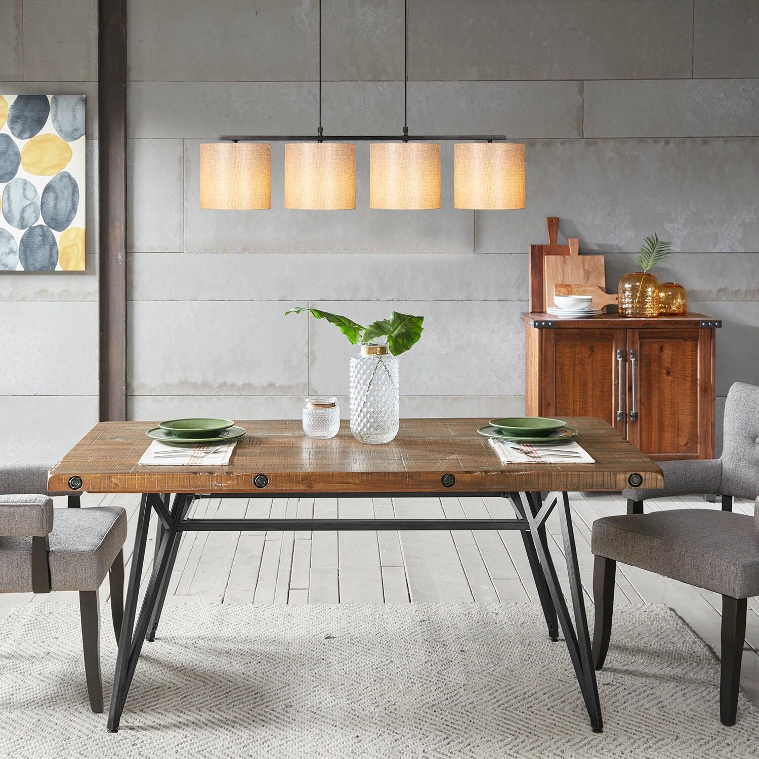 Opviq Pendelleuchte Valiz-4706 creme schwarz B/H/T/L: ca. 110x120x25x110 cm E27 4 Brennstellen