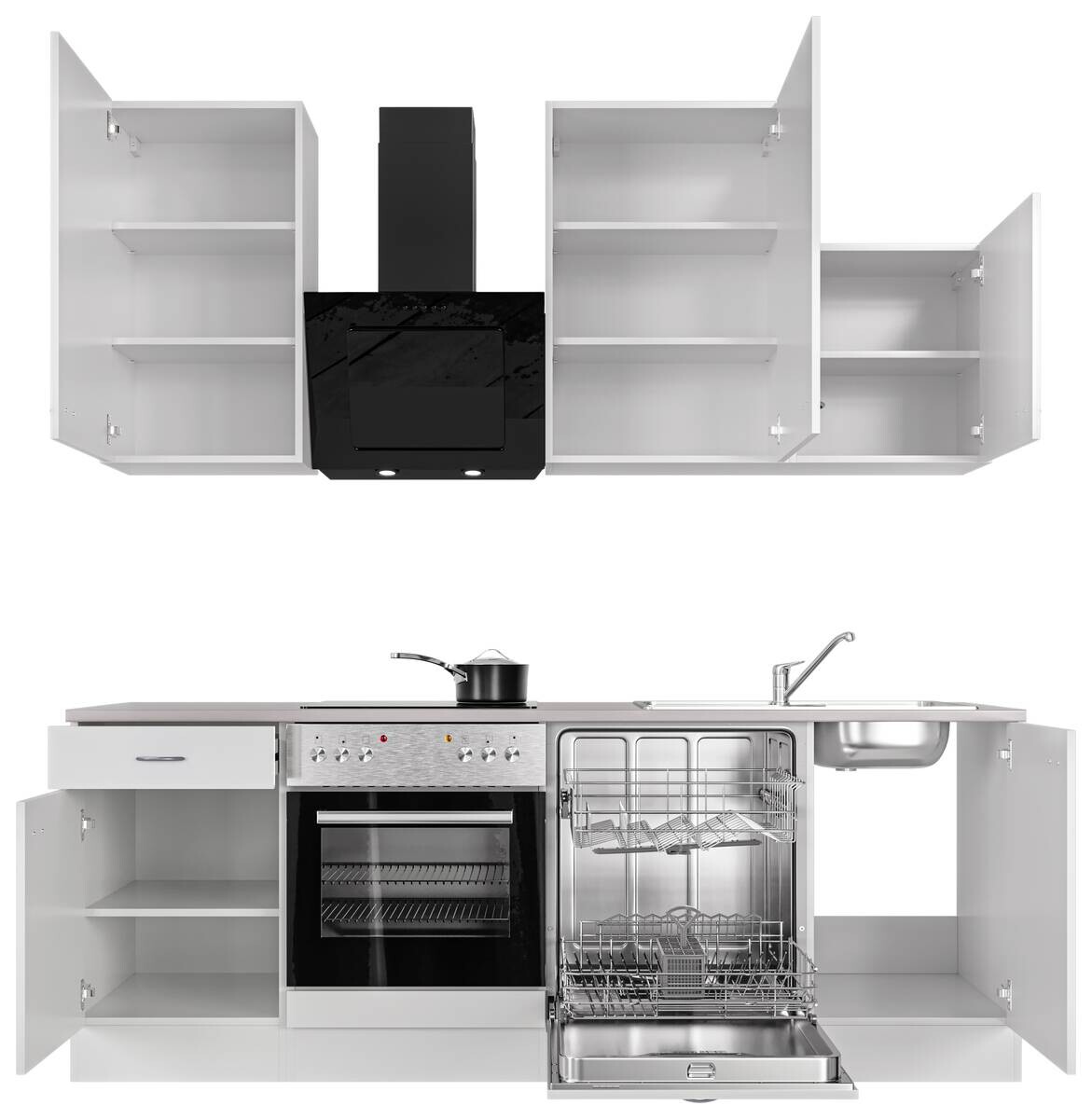 Küchenblock Wito weiß B/H/T: ca. 220x234x60 cm