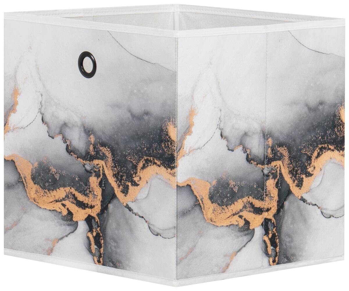 Motivbox Mamor grau gold B/H/T: ca. 32x32x32 cm