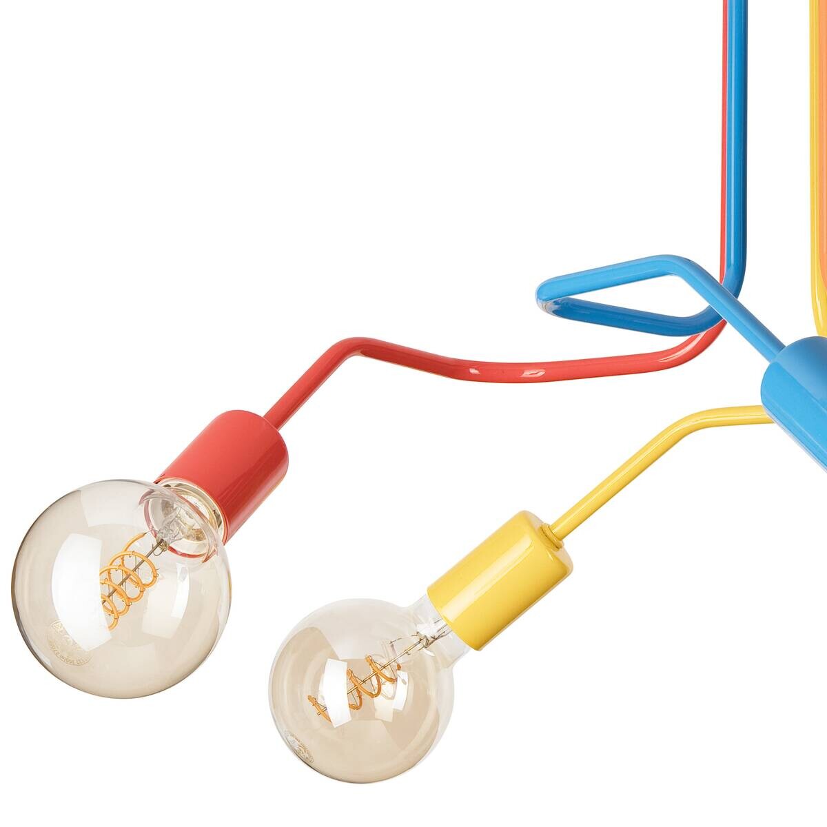 Lamkur Hängeleuchte Domino mehrfarbig Stahl B/H/L: ca. 59x40x59 cm E27 5 Brennstellen