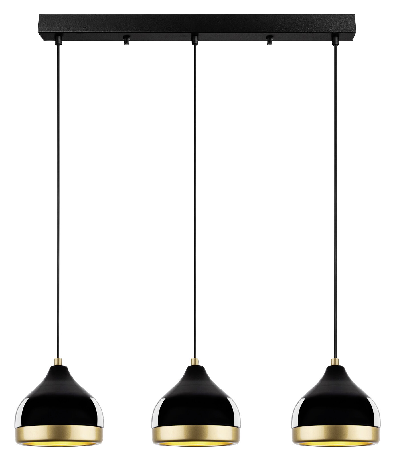 Opviq Pendelleuchte Yildo schwarz B/H/T/L: ca. 17x111x17x67 cm E27 3 Brennstellen