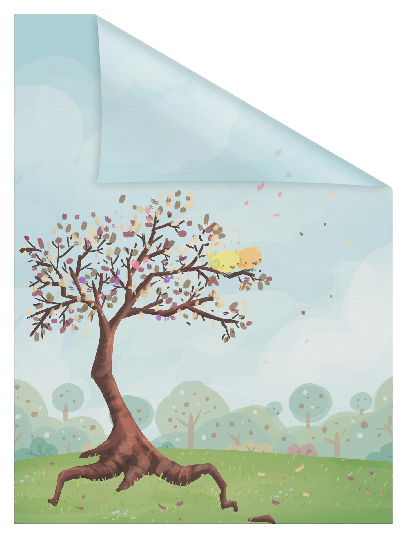 LICHTBLICK Fensterfolie Märchenbaum Baum Märchenbaum bunt B/L: ca. 100x100 cm