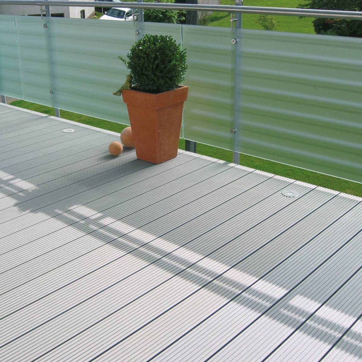 Kovalex WPC-Terrassendielen Komplettset grau B/L: ca. 210x300 cm