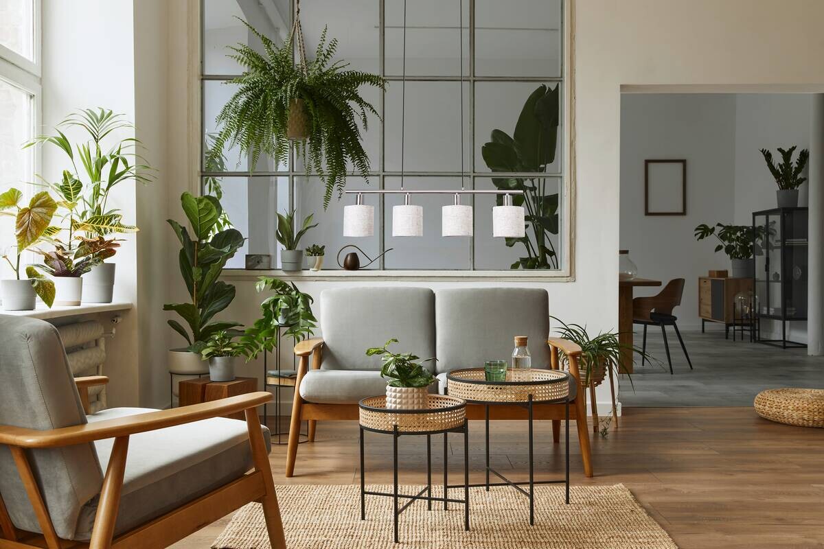 Näve Leuchten Pendelleuchte 7092044 natur Metall Textil B/H/T: ca. 12x1,4x71,5 cm E14 4 Brennstellen