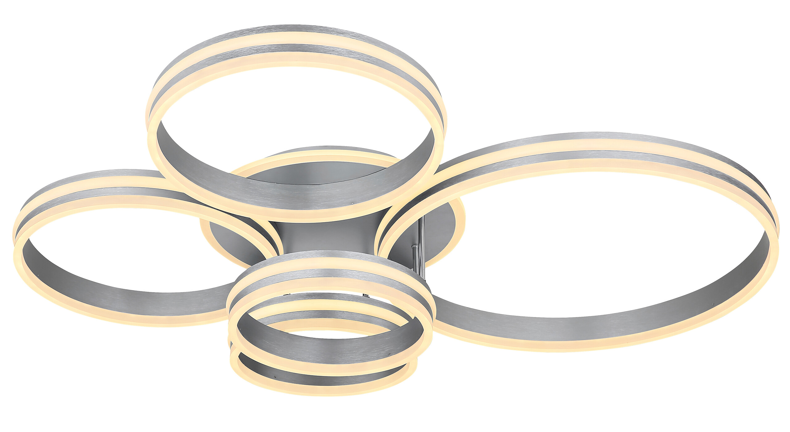 Deckenleuchte Rubio grau Metall Acryl B/H/L: ca. 90x20x114 cm