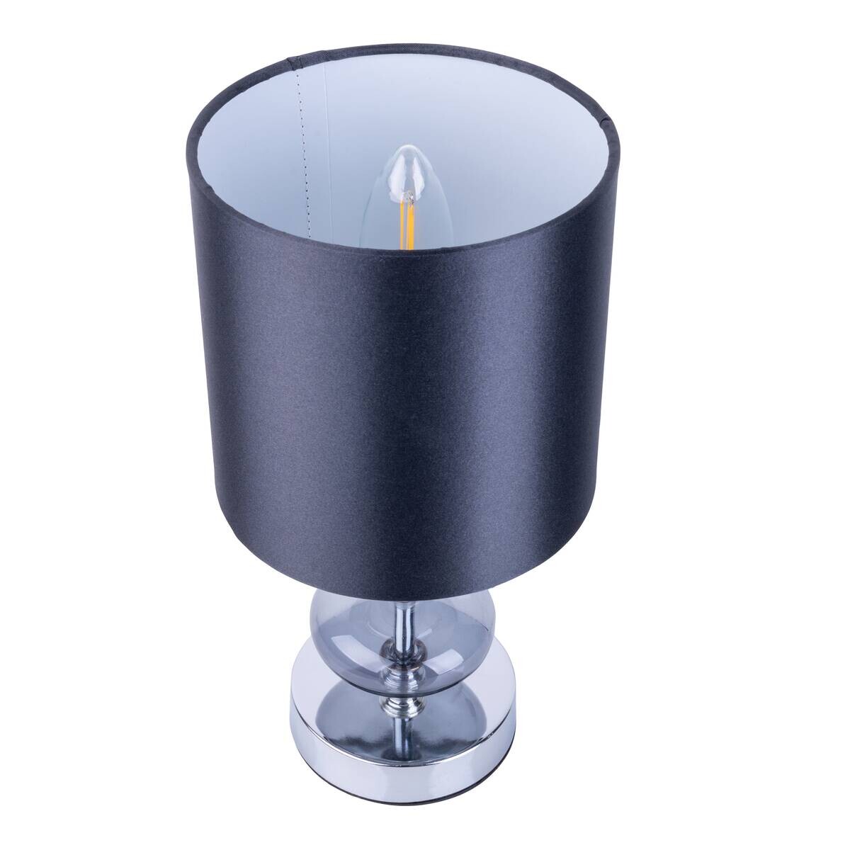 Näve Leuchten Tischleuchte 3098197 schwarz Textil B/H/T: ca. 15x28,5x15 cm E14 1 Brennstellen