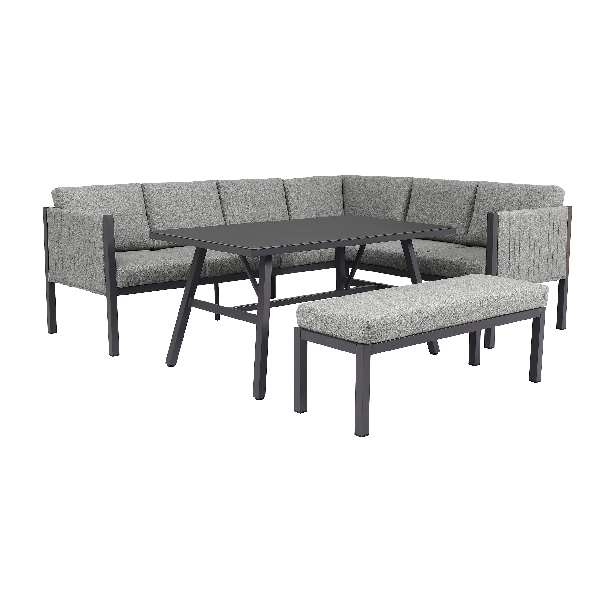 POCOline Gartensitzgruppe Alicante grau Alu