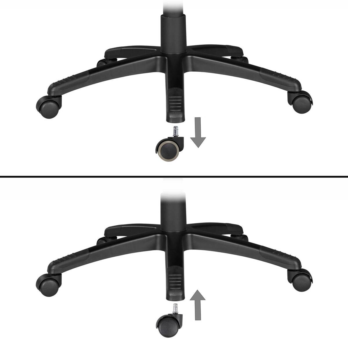 Hartbodenrollen schwarz Kunststoff B/H/T: ca. 5x5x5 cm