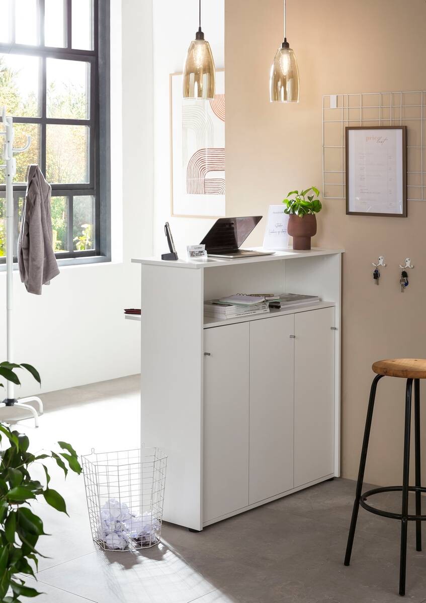 Konsolentisch Serie 400 weiß matt B/H/T: ca. 107x111x44 cm