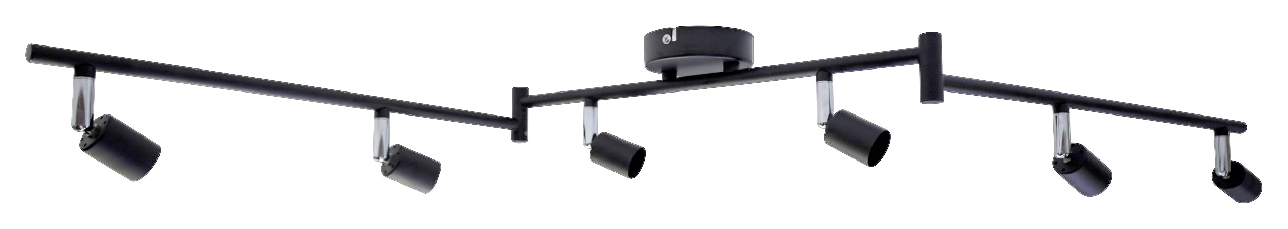 POCOline Spotbalken Joris schwarz Metall L: ca. 120 cm GU10 6 Brennstellen