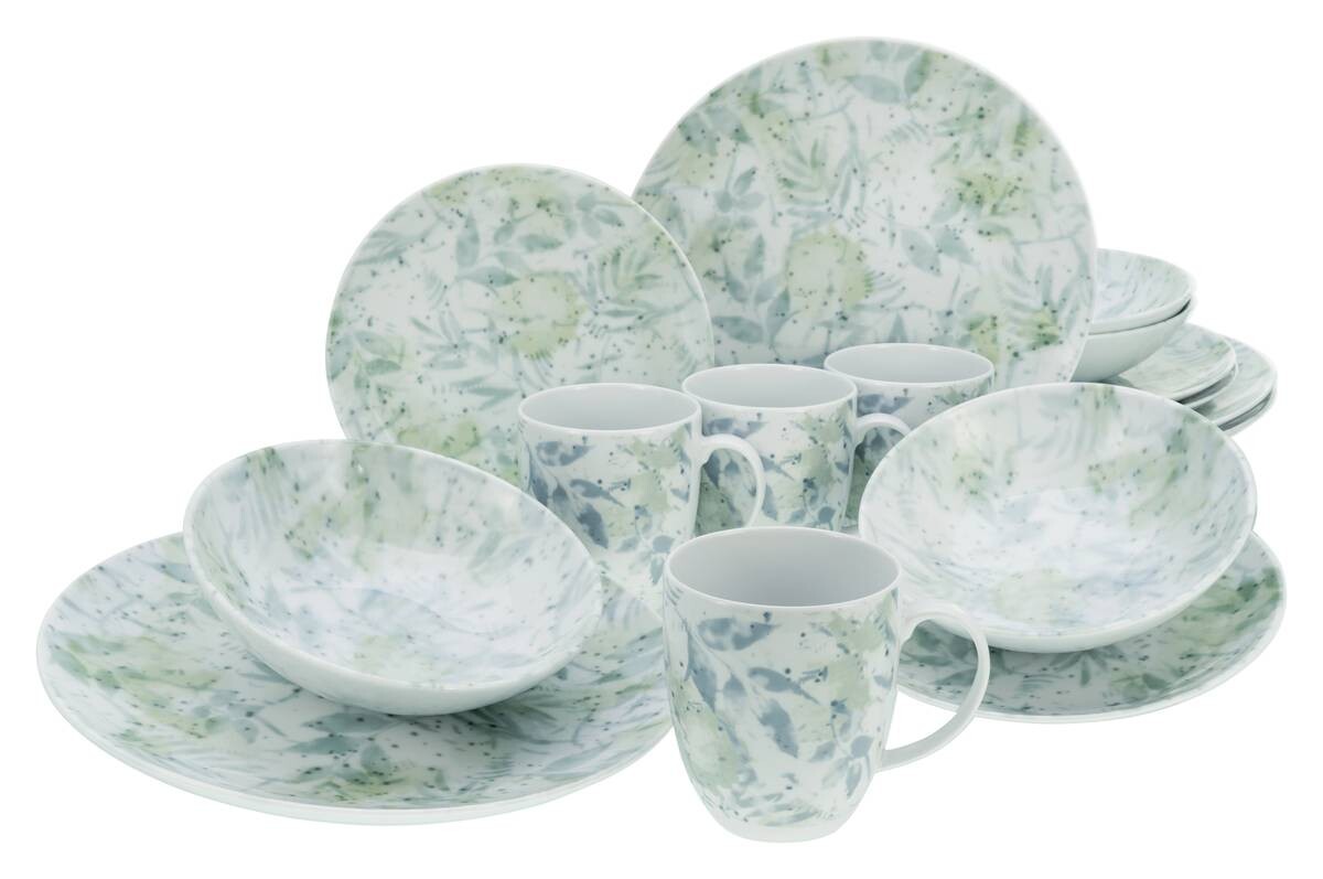 CreaTable Kombiservice Tropical - Serie Home multicolor Porzellan 16 tlg.