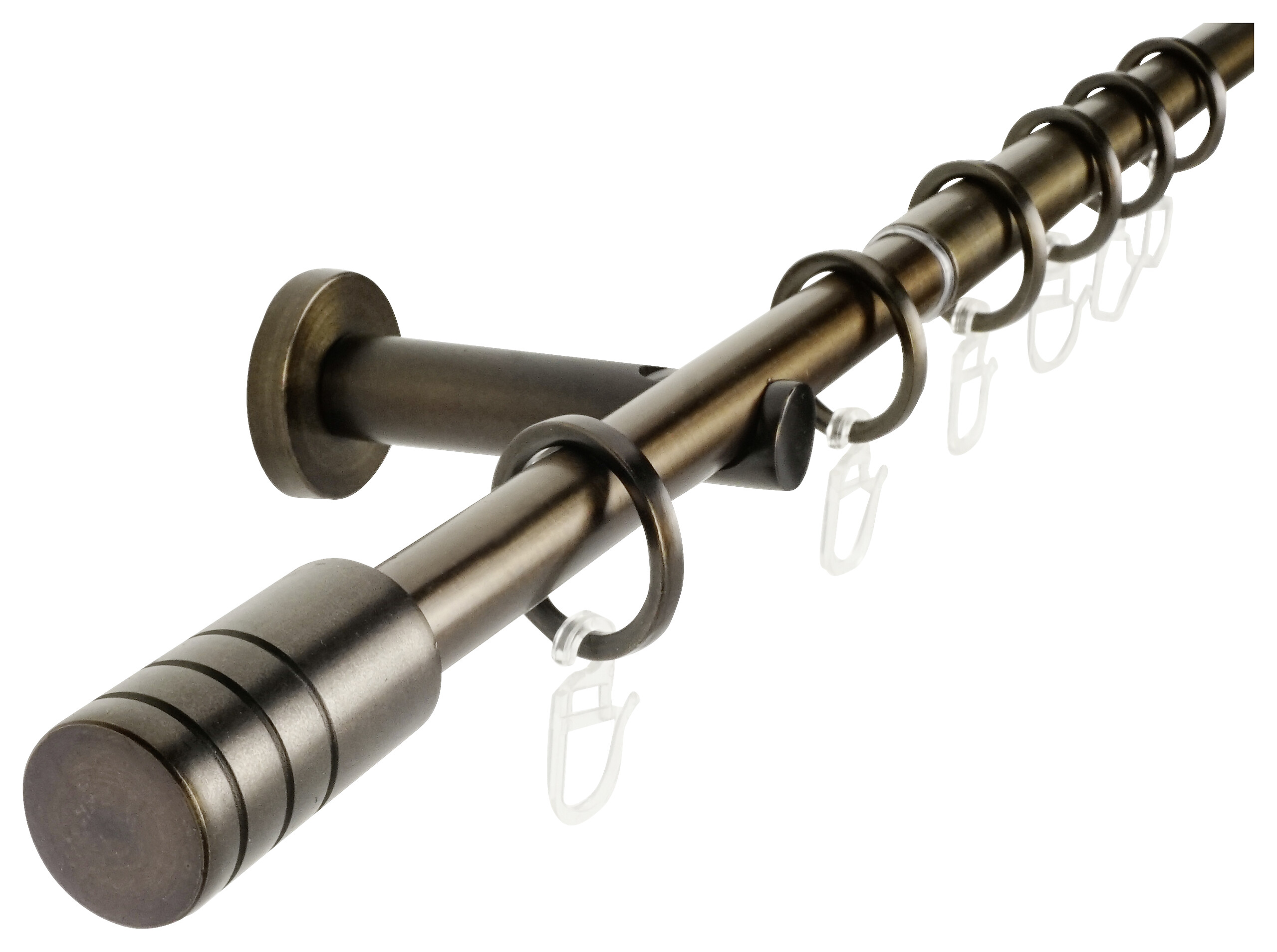 Gardinenstange bronze Aluminium ausziehbar von ca. 120 bis 210 cm 1.0 Läufe