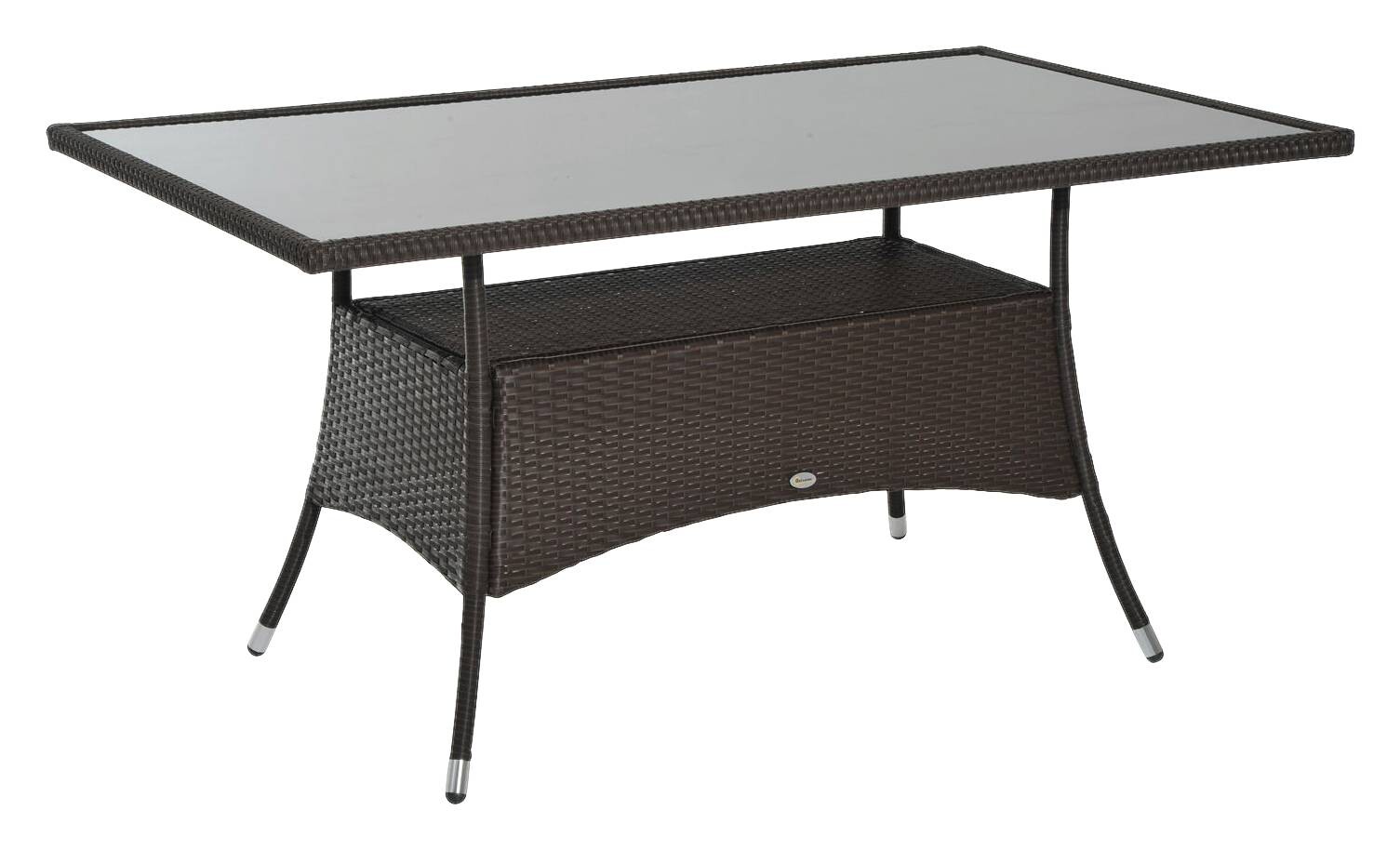 Outsunny Gartentisch schwarz Polyrattan B/H/L: ca. 85x74x150 cm