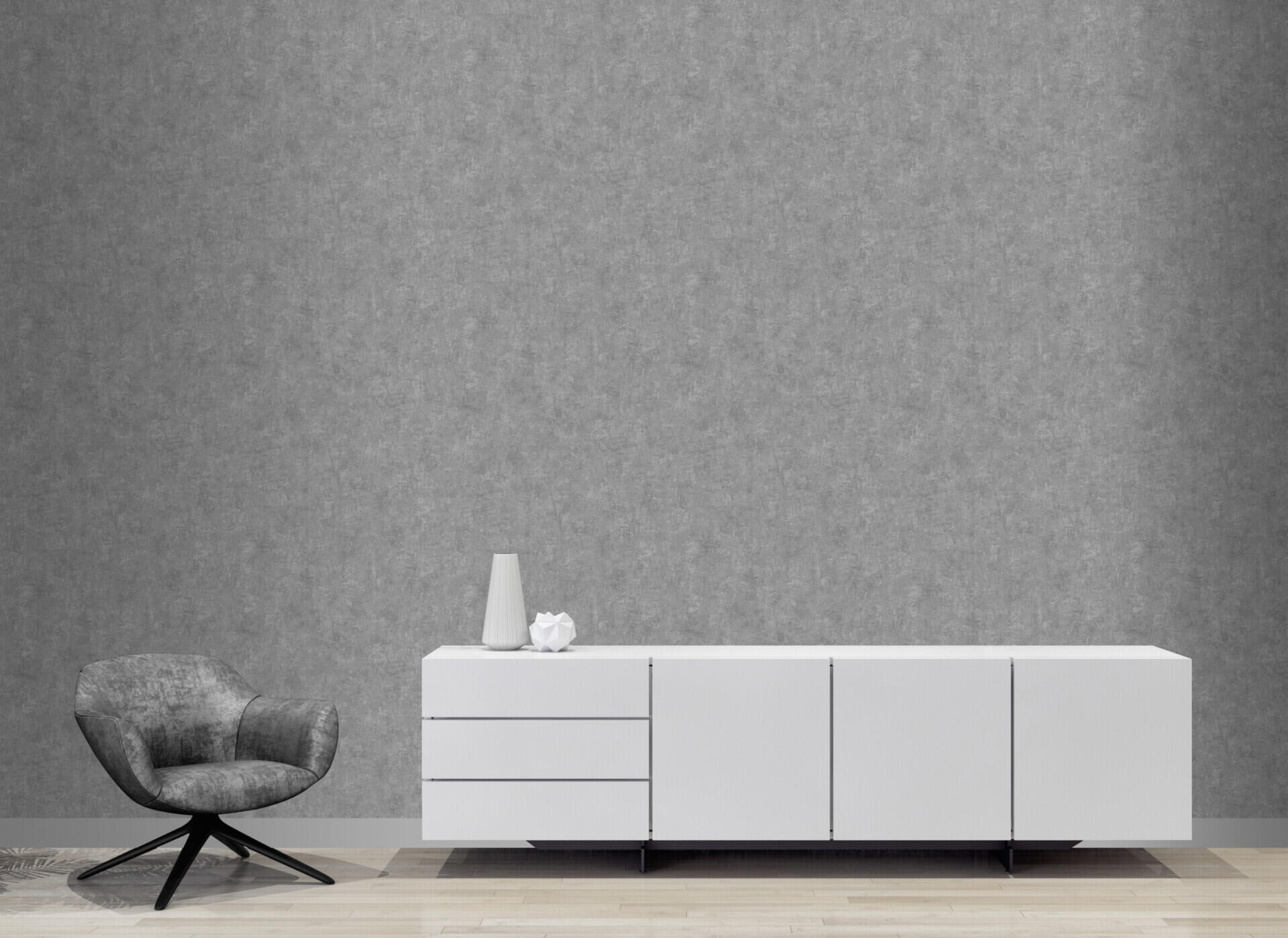 Papiertapete Struktur grau B/L: ca. 53x1005 cm