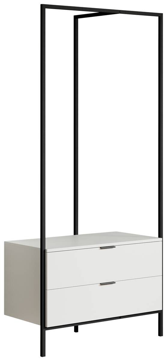 Garderobe Jody weiß matt schwarz B/H/T: ca. 85x190x47 cm