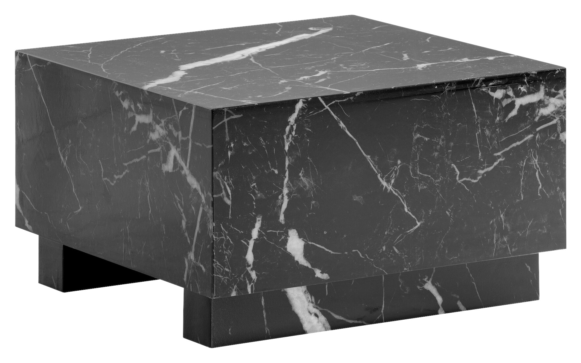 Wohnling Couchtisch schwarz Marmor B/H/T: ca. 60x35x60 cm
