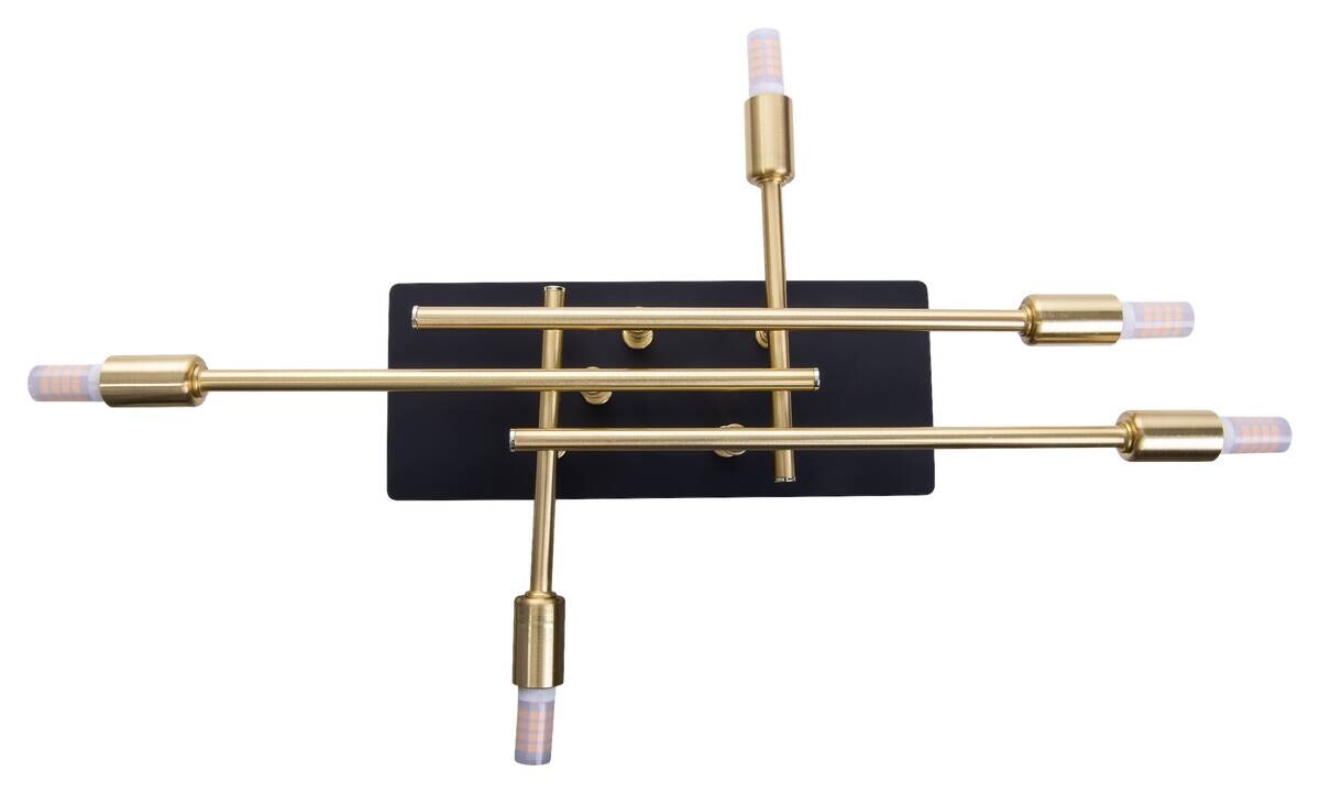 Näve Leuchten Deckenleuchte 1392745 messing Metall B/H/T: ca. 25,2x10x45,1 cm G9 5 Brennstellen