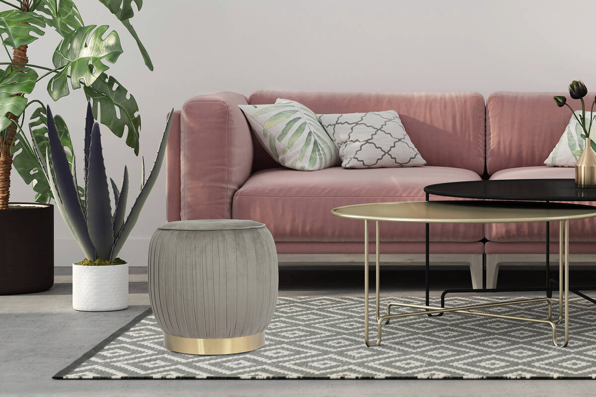 360 Living Hocker Lilje 101 grau H/D: ca. 42x43 cm