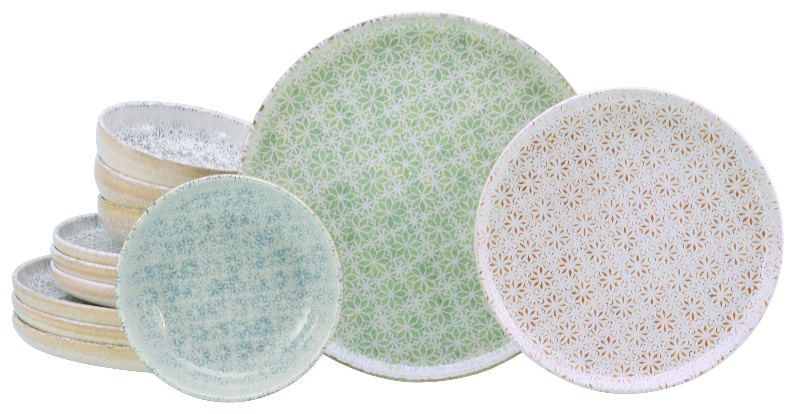 CreaTable Tafelservice Uno bunt Steinzeug 12 tlg.