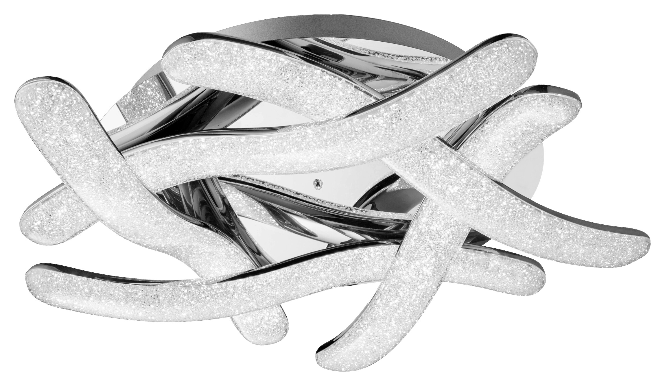 POCOline LED-Deckenleuchte Lio Chrom Metall Acryl B/H/L: ca. 54x11,5x54 cm