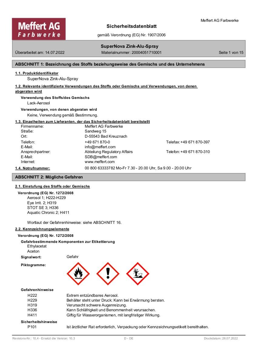 Super-Nova Zink-Alu Spray Alu ca. 0,4 l