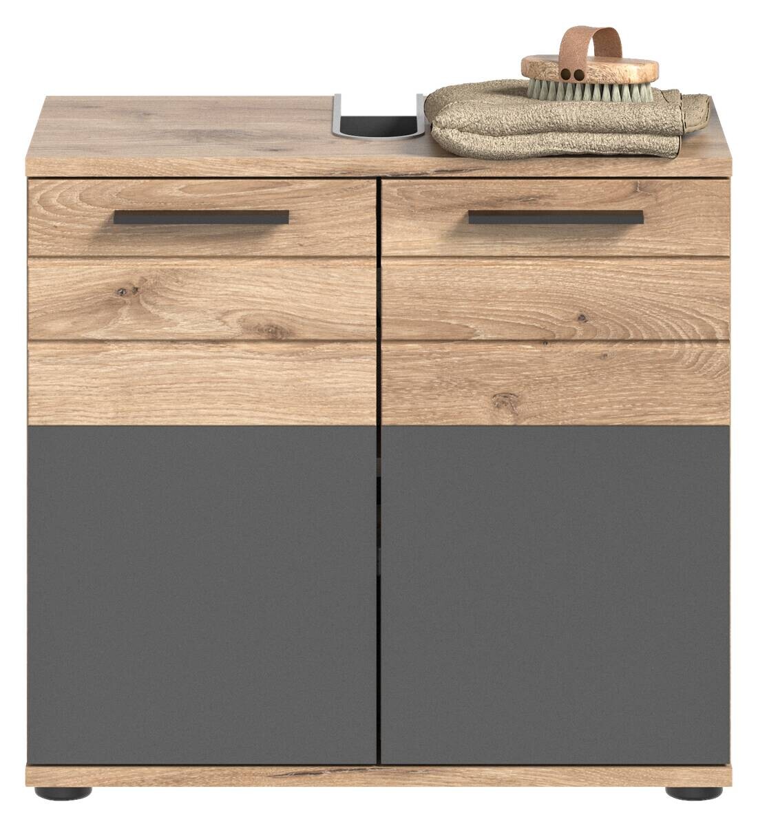 Badezimmer-Set MASON Nox Oak Nachbildung edles Basaltgrau Nachbildung B/H/T: ca. 60x190x34 cm