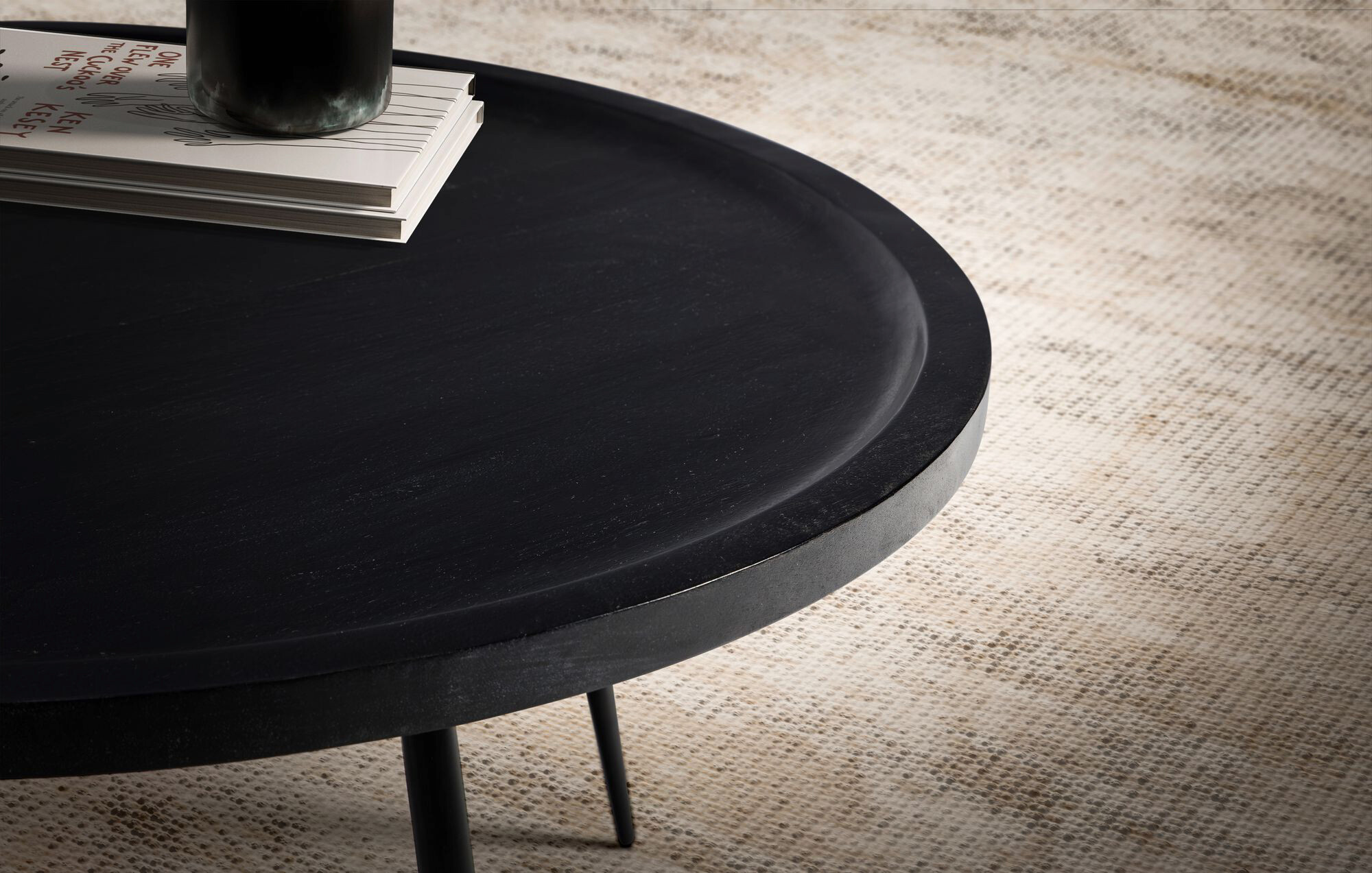 Wohnling Couchtisch schwarz Mango Eisen H/D: ca. 38x75 cm