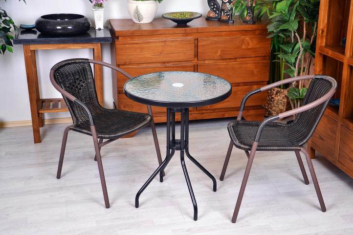 VCM Bistrostuhl dunkelbraun Polyrattan B/H/L: ca. 53x60x73 cm VCM Bistrostuhl dunkelbraun Polyrattan B/H/L: ca. 53x60x73 cm
