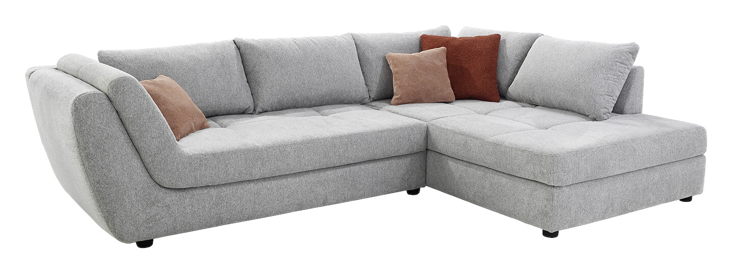 Ecksofa grau Microfaser B/H/T: ca. 321x92x219 cm