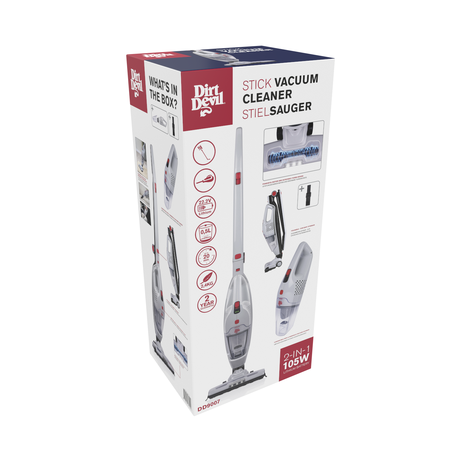 Dirt Devil Handstaubsauger grau Kunststoff B/H/L: ca. 28,5x110x17,8 cm