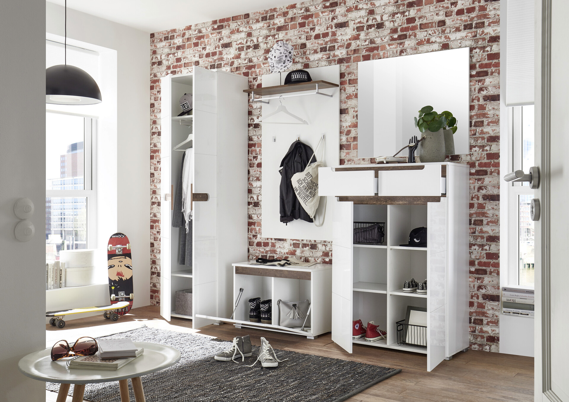 Wandspiegel Turin weiß B/H/T: ca. 80x70x2 cm