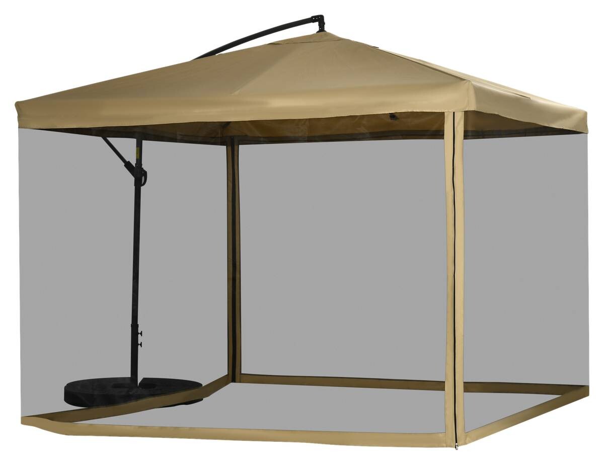 Outsunny Ampelschirm beige Polyester B/H/L: ca. 296x272x296 cm