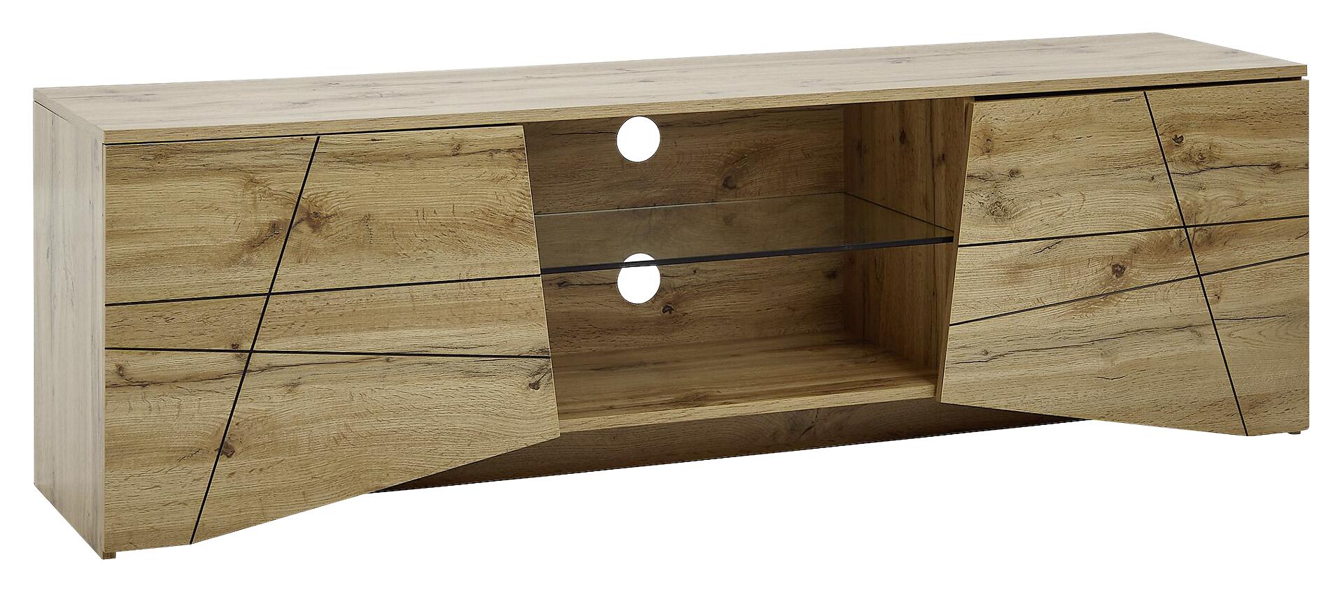 Lowboard Eiche Nachbildung glasklar B/H/T: ca. 160x50x40 cm