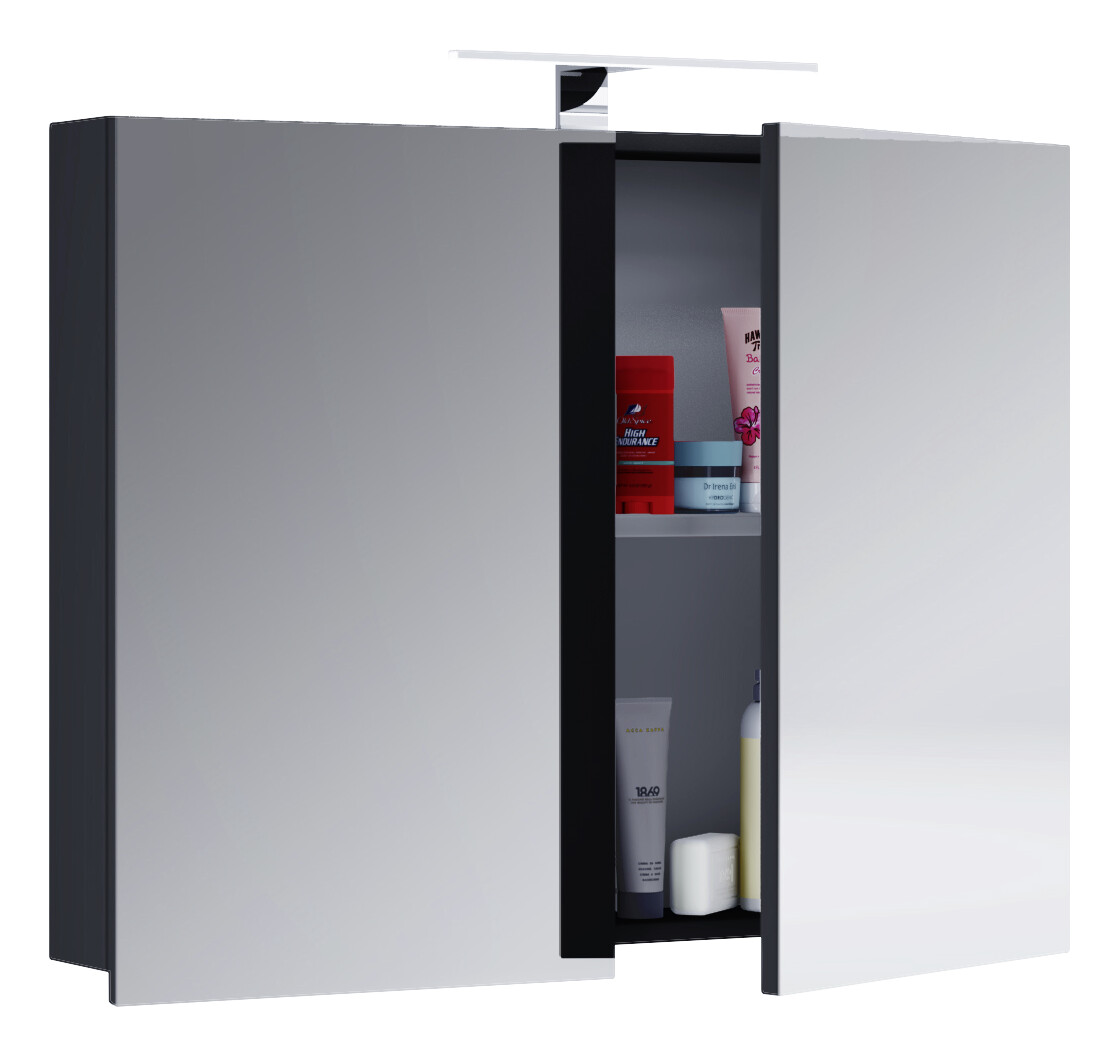 Spiegelschrank Badinos schwarz B/H/T: ca. 60x42x12 cm