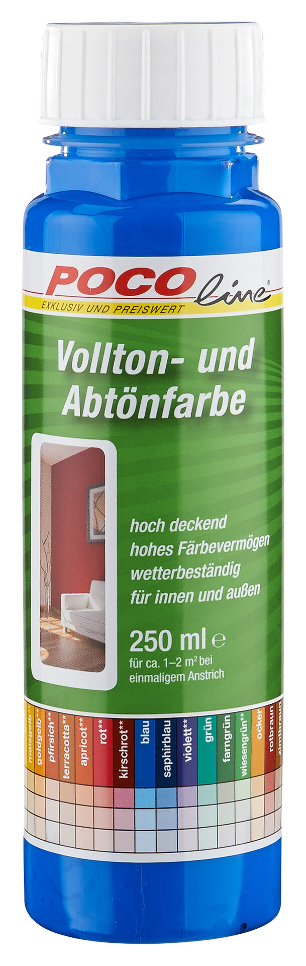 POCOline Vollton- und Abtönfarbe blau ca. 0,25 l