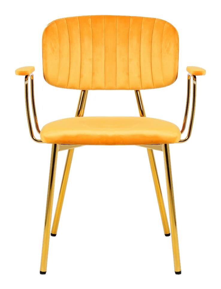 Stuhl Kian 200 2er-Set orange Microfaser B/H/T: ca. 63x80x51 cm