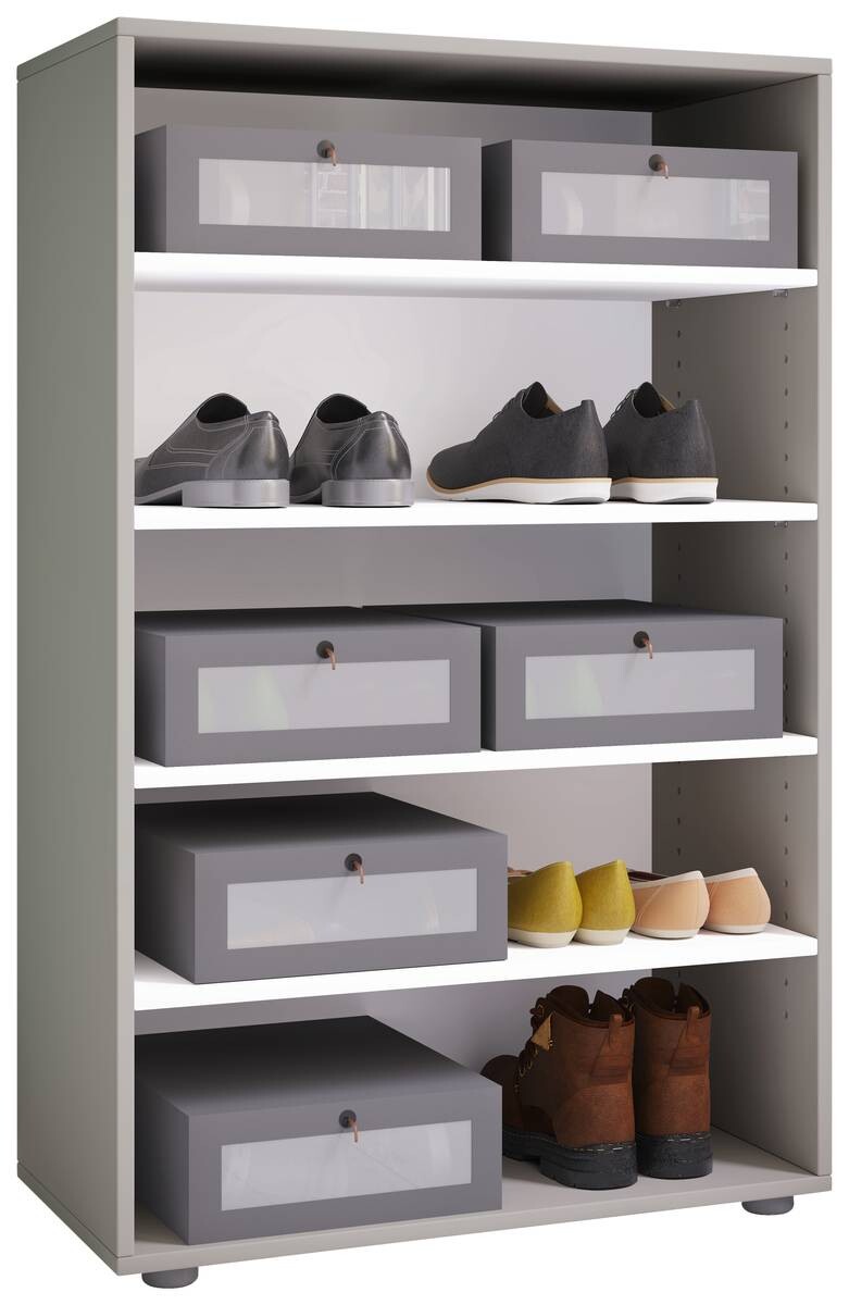 Schuhregal Lona grau weiß B/H/T: ca. 70x110x37 cm