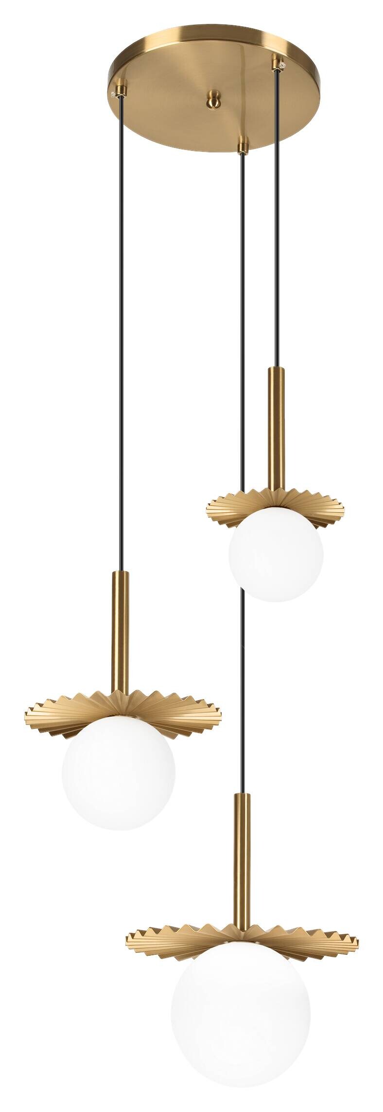 Lamkur Hängeleuchte Kupfer Stahl Glas B/H/L: ca. 120x45x45 cm G9 3 Brennstellen