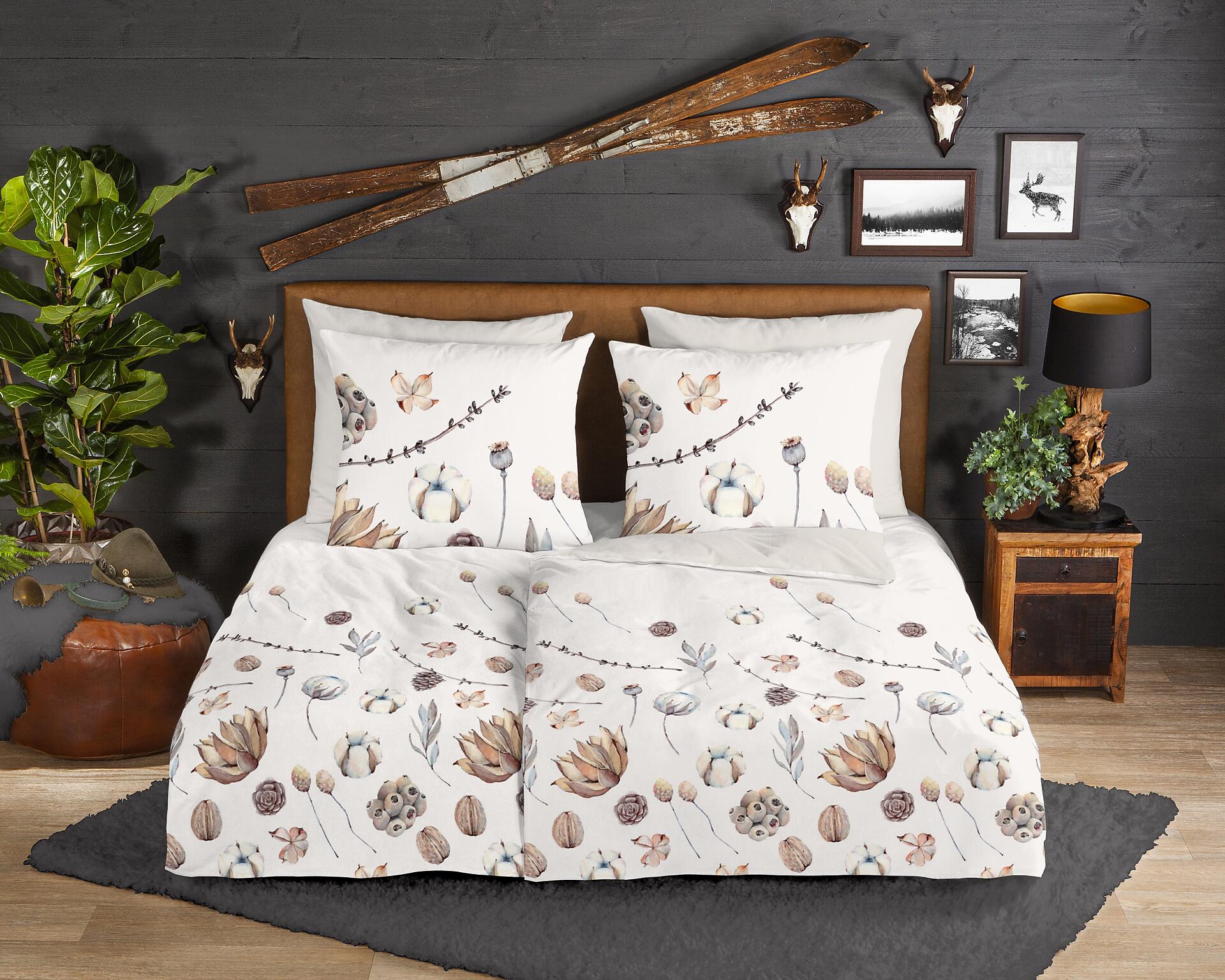 Bettwäsche Mirre sand Baumwolle B/L: ca. 135x200 cm