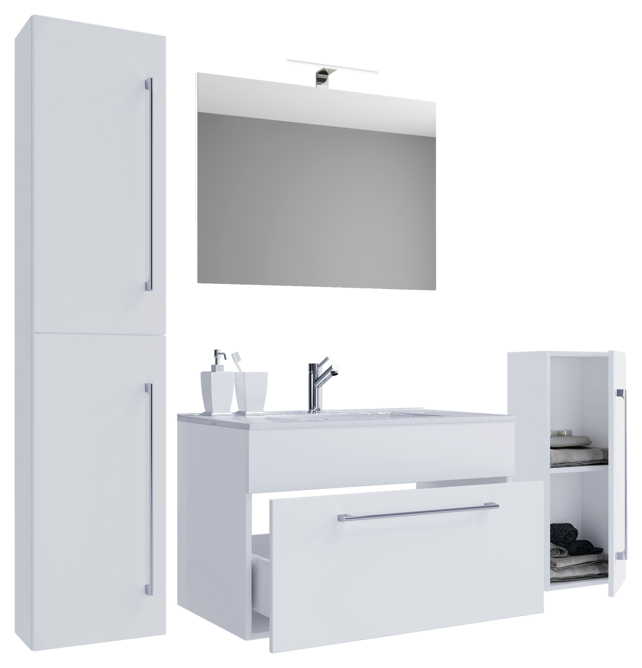 Waschplatz 5tlg-Badinos weiß B/H/T: ca. 80x50x46 cm